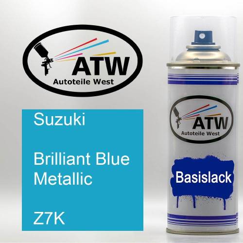 Suzuki, Brilliant Blue Metallic, Z7K: 400ml Sprühdose, von ATW Autoteile West.